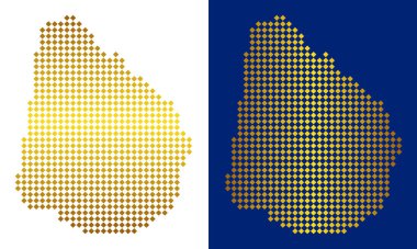 Altın soyut Uruguay Haritası