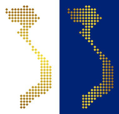 Altın noktalı Vietnam Haritası