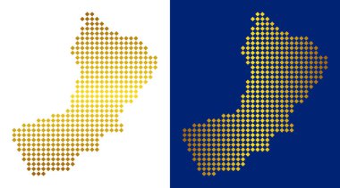 Altın noktalı Yemen harita