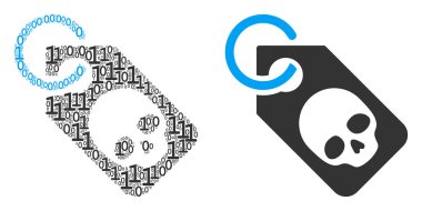 Ölüm kafatası Tag kolaj ikili basamak