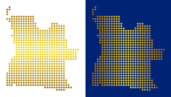 Altın soyut Angola Haritası