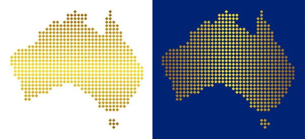 Altın noktalı Avustralya harita