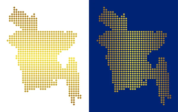 Altın noktalı Bangladeş Haritası