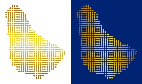 Altın noktalı Barbados Haritası