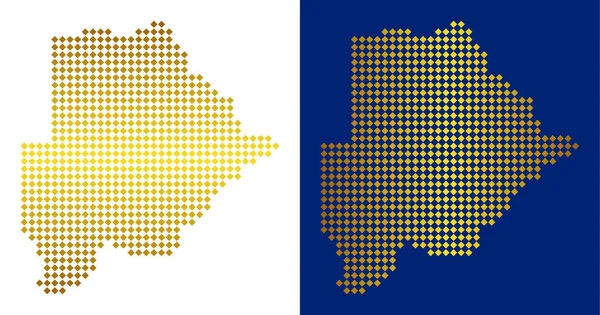 Altın noktalı Botsvana Haritası