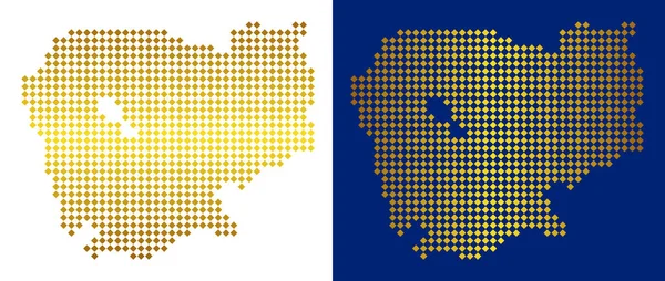 Altın noktalı Kamboçya Haritası