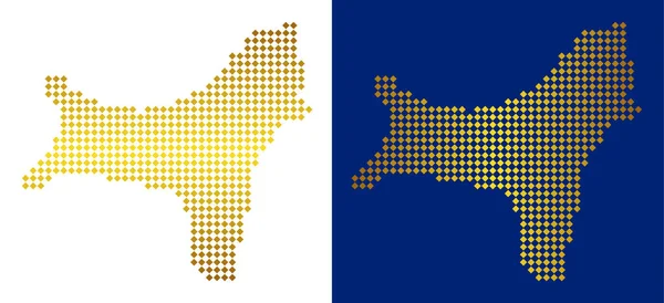 Altın soyut Christmas Adası Haritası