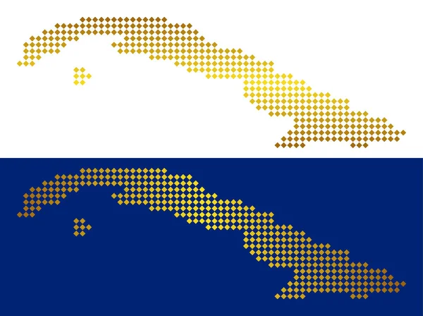 Altın noktalı Küba Haritası