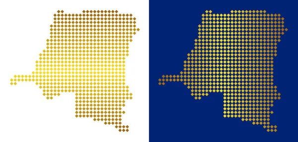 Altın soyut Demokratik Cumhuriyeti Kongo Haritası