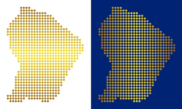 Altın soyut Fransız Guyanası Haritası