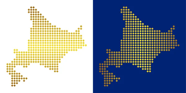 Golden soyut Hokkaido Adası Haritası