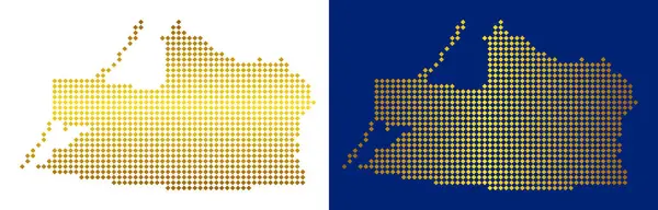 Altın noktalı Kaliningrad bölgesi harita