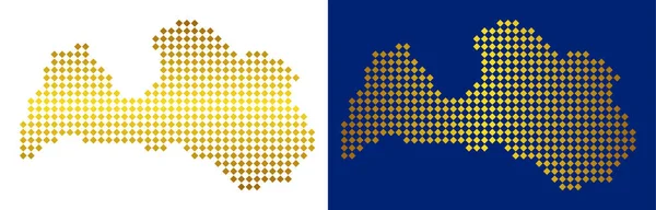 Altın noktalı Letonya haritası