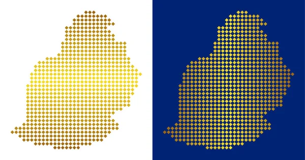 Altın soyut Mauritius Adası Haritası