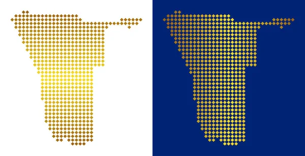 Altın soyut Namibya Haritası