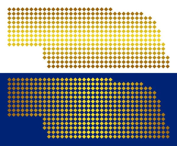 Altın noktalı Nebraska eyalet harita