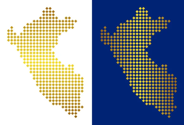 Altın noktalı Peru Haritası