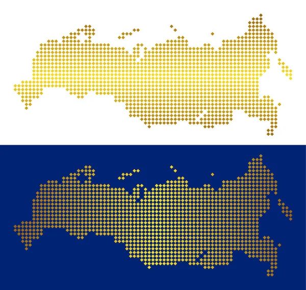Gold Dot Russia Map — Stock Vector