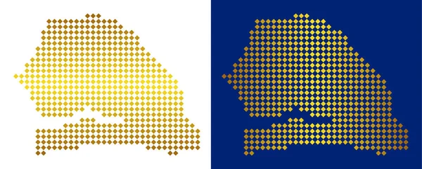 Altın noktalı Senegal haritası