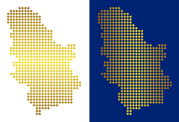 Altın noktalı Sırbistan harita