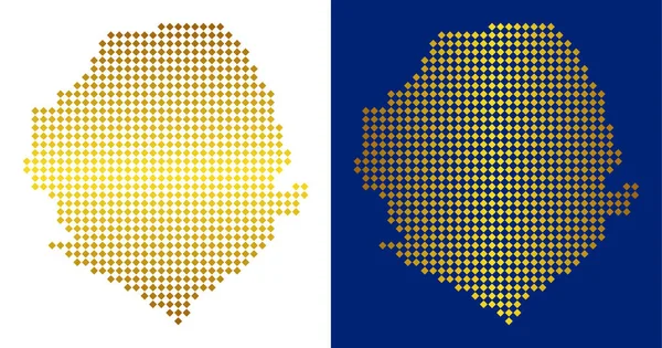 Sierra Leone Haritası altın noktalı