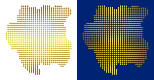 Altın noktalı Surinam Haritası