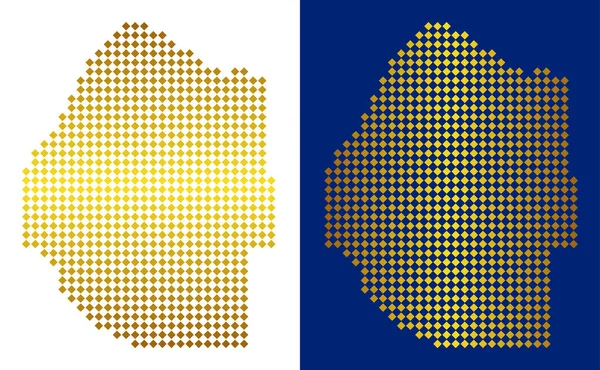 Altın noktalı Svaziland Haritası