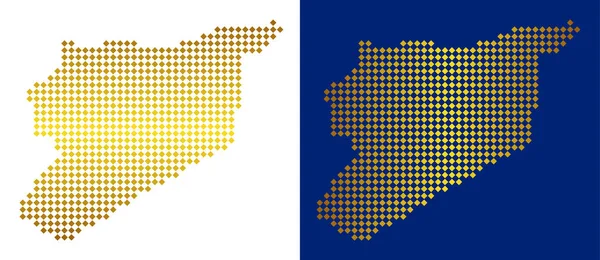 Altın noktalı Suriye Haritası