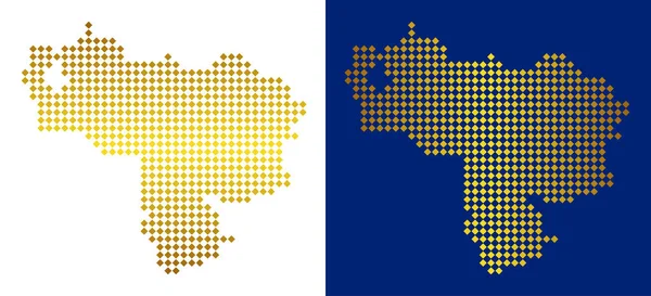 Altın noktalı Venezuela Haritası