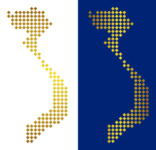 Altın noktalı Vietnam Haritası