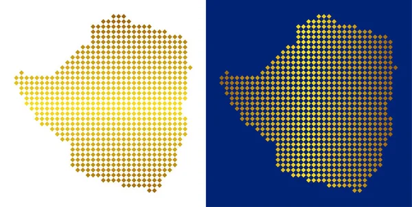 Altın noktalı Zimbabve Haritası
