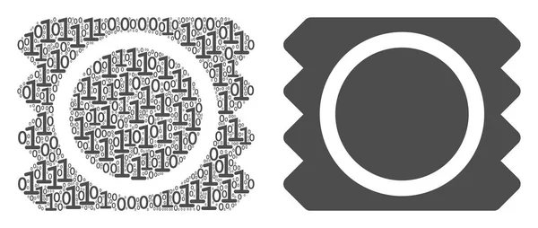 Composição do pacote de preservativo de dígitos binários — Vetor de Stock