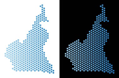 Afrika Kamerun Haritası altıgen şeması