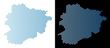 Andorra haritası altıgen mozaik