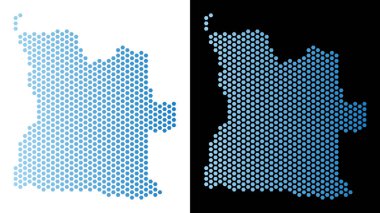 Angola Haritası Hex-çini mozaik