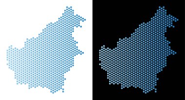 Borneo Adası harita Altıgen Karo soyutlama