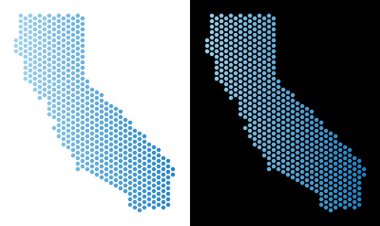 California harita altıgen karo mozaik