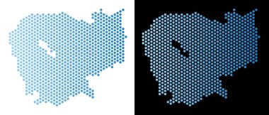Kamboçya haritası altıgen soyutlama