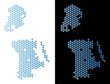 Çin Macau harita altıgen mozaik