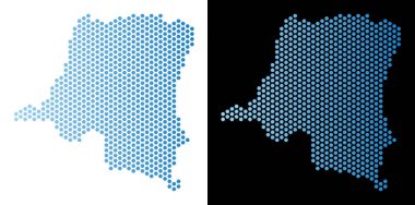 Kongo Haritası Hex-kiremit soyutlama Demokratik Cumhuriyeti