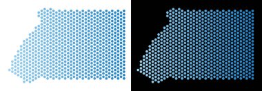 Ekvator Ginesi harita altıgen karo mozaik