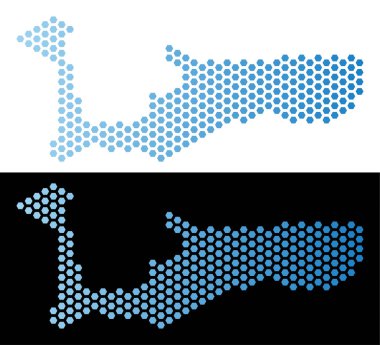 Grand Cayman Adaları'ndaki harita altıgen mozaik