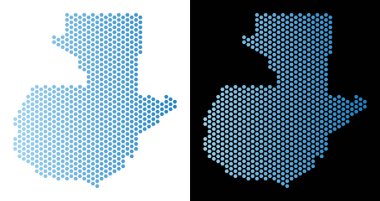 Guatemala Haritası Hex-kiremit soyutlama