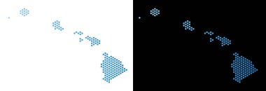 Hex-kiremit düzeni Havaii Adaları Haritası