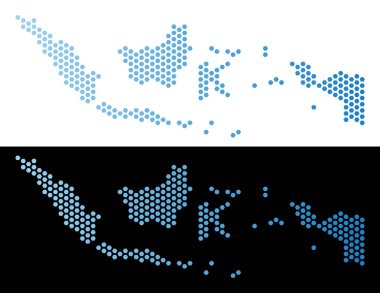 Endonezya haritası altıgen soyutlama