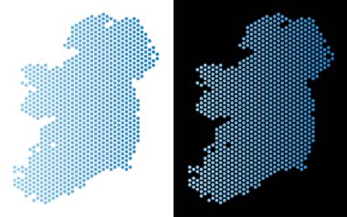 İrlanda ülkeler harita Hex-çini mozaik