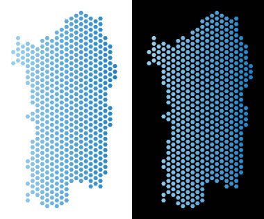 İtalyan Sardunya Adası harita Hex-kiremit düzeni