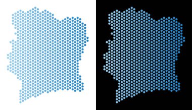 Fildişi Sahili haritası Hex-kiremit soyutlama