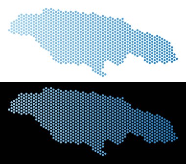 Jamaika haritası altıgen soyutlama