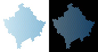Kosova harita Altıgen Karo soyutlama